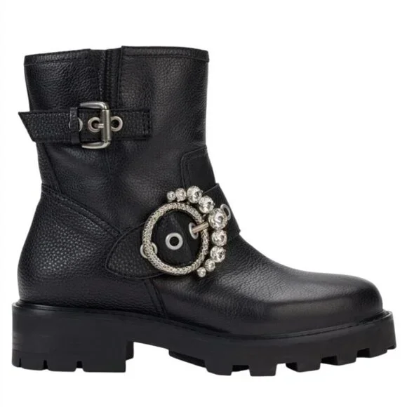 KARL LAGERFELD / Marceau / Black / Lug-Sole / Combat Boot / With Crystal Detail - Picture 3 of 9